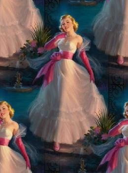 Девушка в платье с розовым поясом