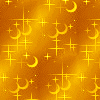 Глиттер. Луна и звезды на желто-коричневом