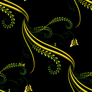 Желто-зеленый узор на черном