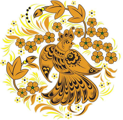 Роспись с изображением золотой птицы