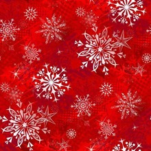 Белые снежинки на красном