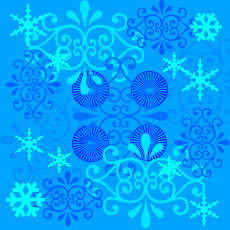 Снежинки на голубом фоне (6)