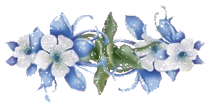 Украшение для текстов - бело-голубые цветы