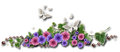 Разделитель с красивыми цветами и бабочками