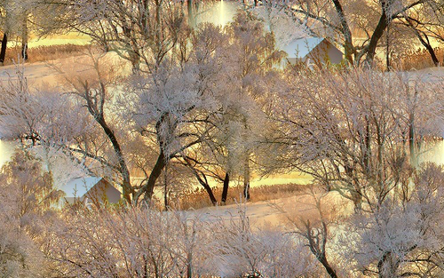 Зима, природа, деревенька