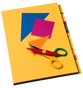 Ножницы и разноцветная бумага для изделий