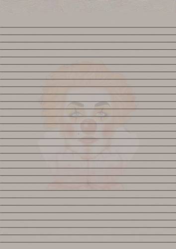 Лист бумаги с изображением клоуна