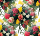 Букет разноцветных роз на белом