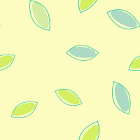 Зеленые и голубые листья на желтом