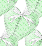 Нежное зеленое сердечко с бантиком