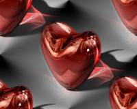 Сердечки красные, прозрачные