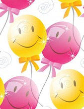 Розовые и желтые воздушные шарики-смайлики