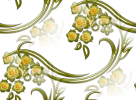 Желтые цветы с зелеными завитками