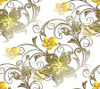 Желто-золотой орнамент с цветами
