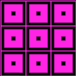 Черные квадраты на розовом