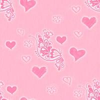 Розовый с сердечками и цветами