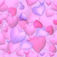 Синие и розовые сердечки  на розовом