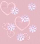Сердечки и снежинки на розовом