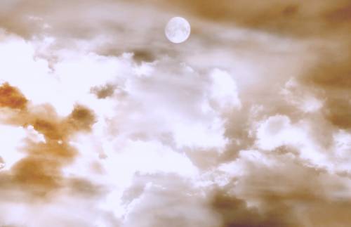 Луна, облака, сумерки