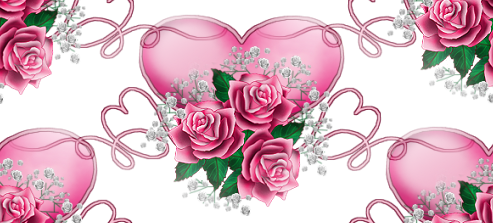 Сердечки с розовыми розами