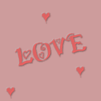 Надпись Любовь на розовом с сердечками