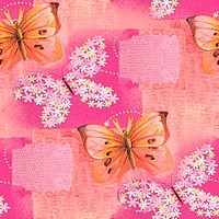 Бабочки на розовом из цветов