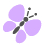 Бабочка фиолетоваяна белом
