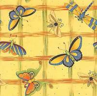 Бабочки и стрекозы на желтом