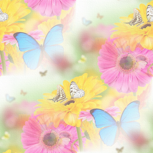 Бабочки над цветами в жаркий день