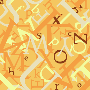 Буквы английского алфавита на желтом