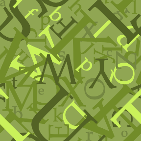 Буквы английского алфавита на зеленом
