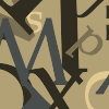 Печатные латинские буквы на сером