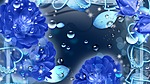 Синие цветы с каплями дождя