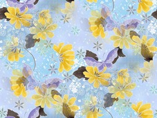 Желтые цветы на голубом