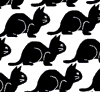 Черные кошки на белом