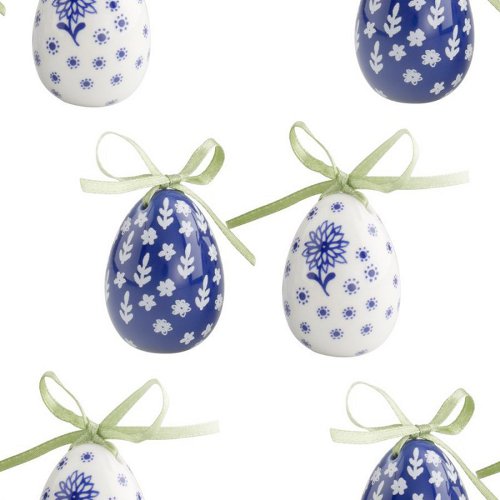 Синие и белые пасхальные яйца с рисунком