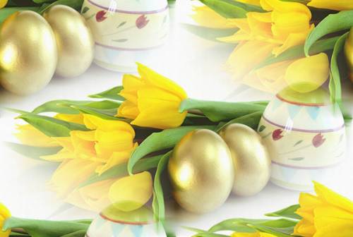 Золотые яйца и желтые тюльпаны