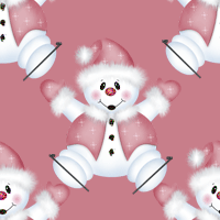 Снеговики на розовом