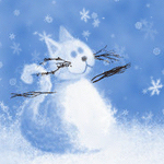 Снежный кот под снегопадом