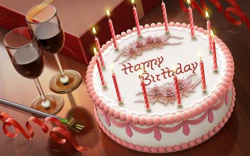 Торт С днем рождения со свечками