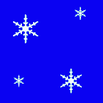 Падающие снежинки на синем