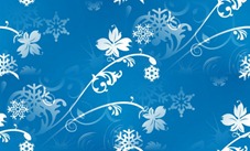 Снежинки ложатся на цветы на голубом