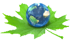 Земной шар на листе клена