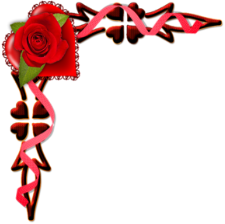 Уголок с розой в виде сердечка