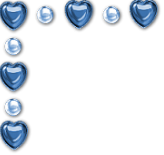 Уголок из голубых сердечек и шариков