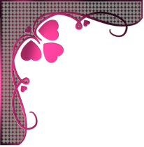 Уголок с розовыми сердечками тремя и серым фоном