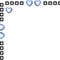 Уголок с пятью голубыми сердечками