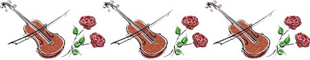Разделитель  со скрипками и розами