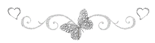 Серебряная бабочка с сердечками. Декор