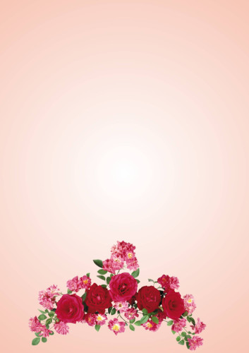 Оформить поздравительный текст на красивой бумаге с розами